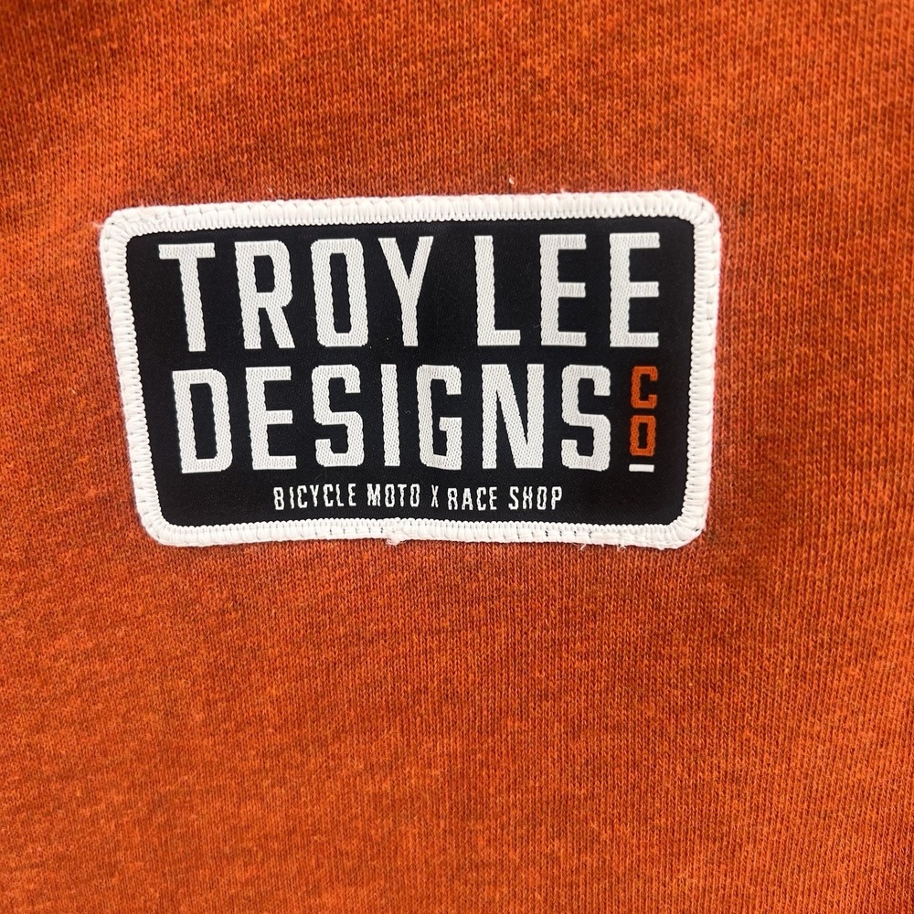Troy Lee Design Hoodie Mens L Orange Zip Up Motocross MX Mountain Biking Patch‎ - Picture 3 of 11